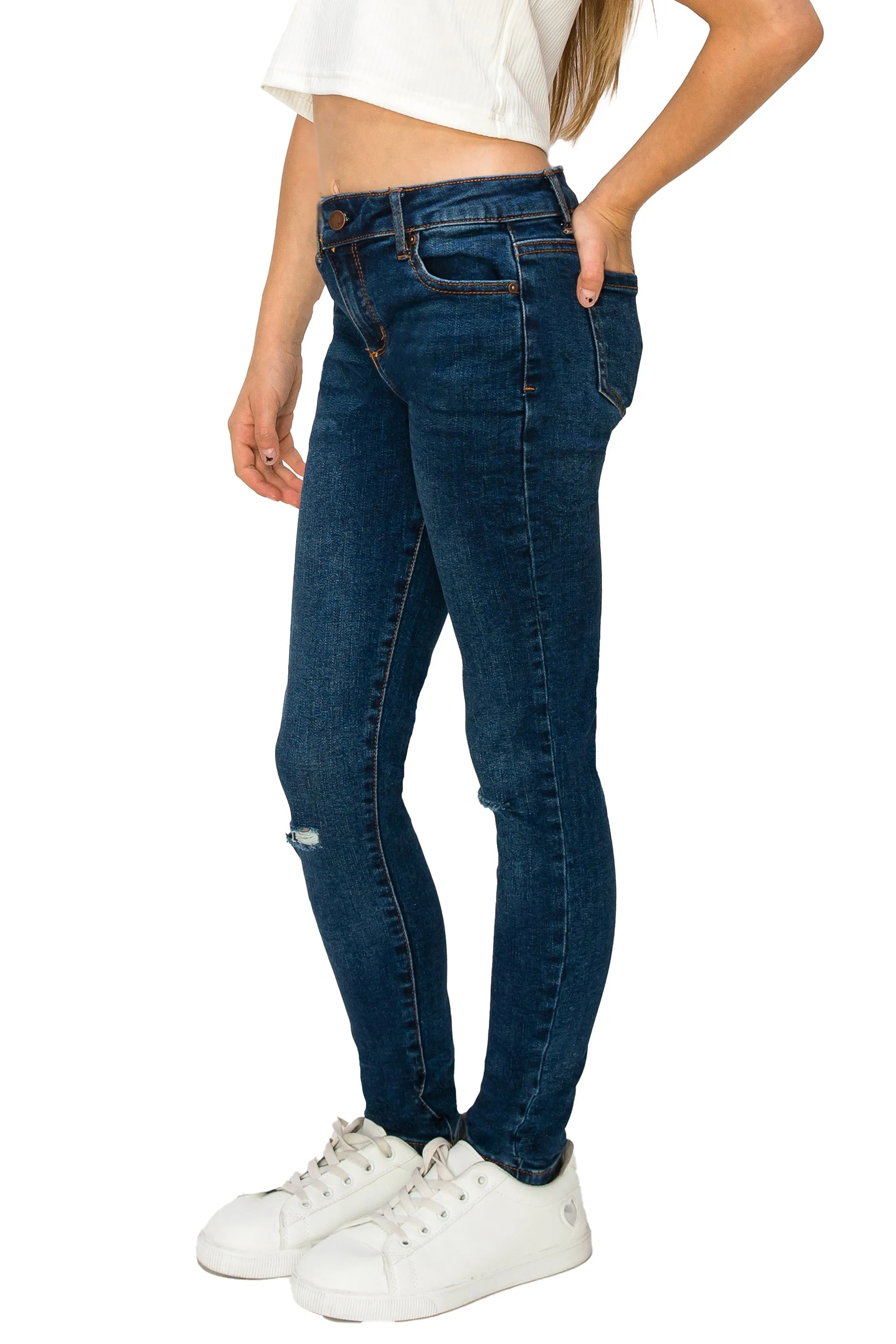 Diane - Basic Midrise Skinny With Knee Slit