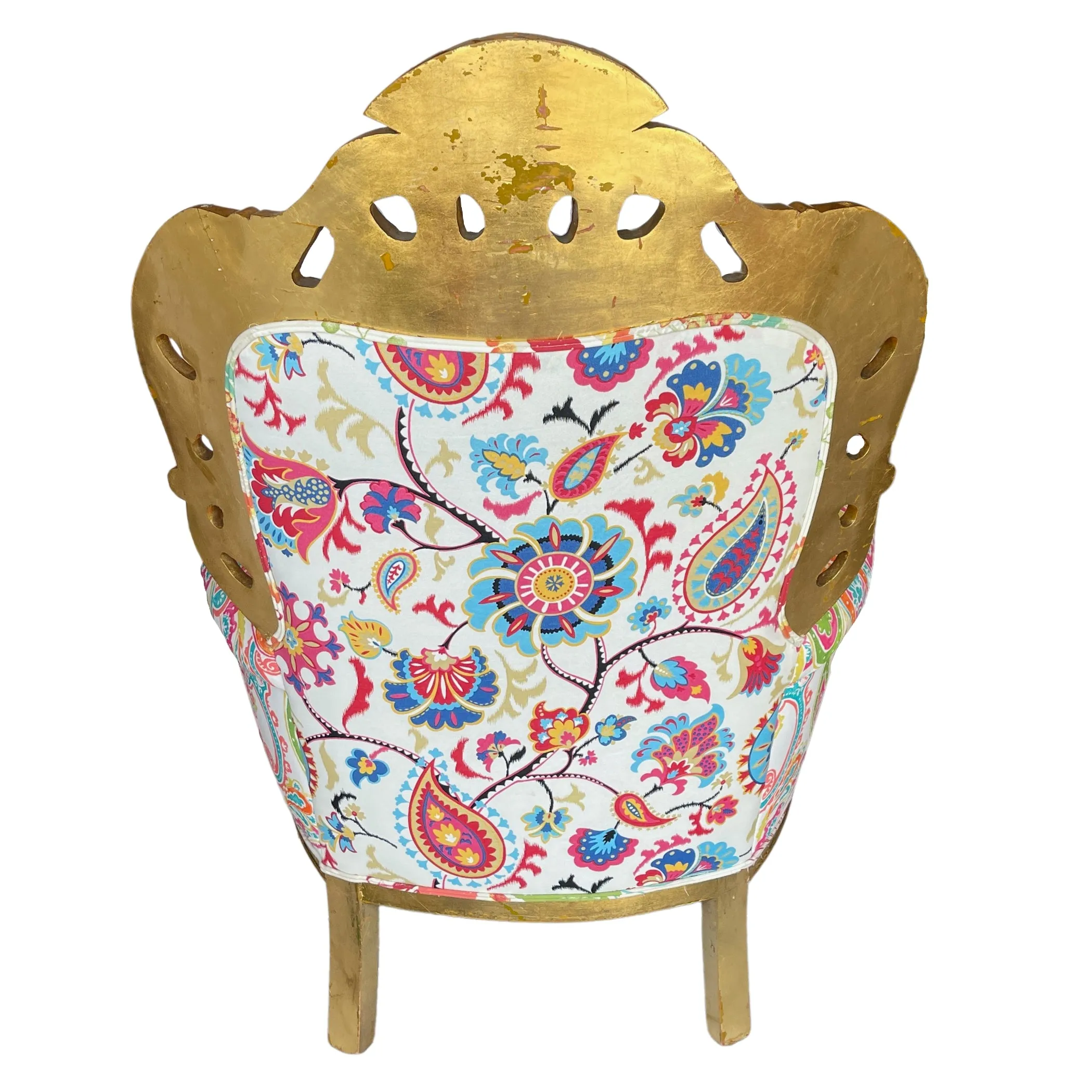 Elegant Baroque Style Floral Upholstered Armchair