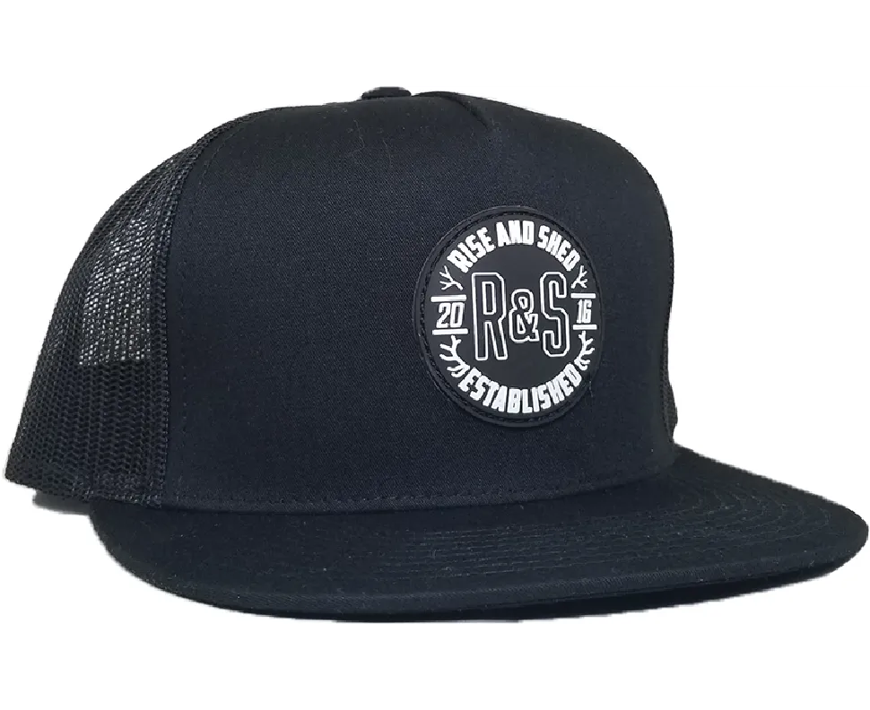 ESTABLISHED CREST 5-PANEL FLAT BRIM "BLACK"