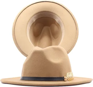 Fedora Wool Hat Womens Belt Classic Wide Buckle Panama Hat Floppy Baseball Caps Vision Hat Khaki