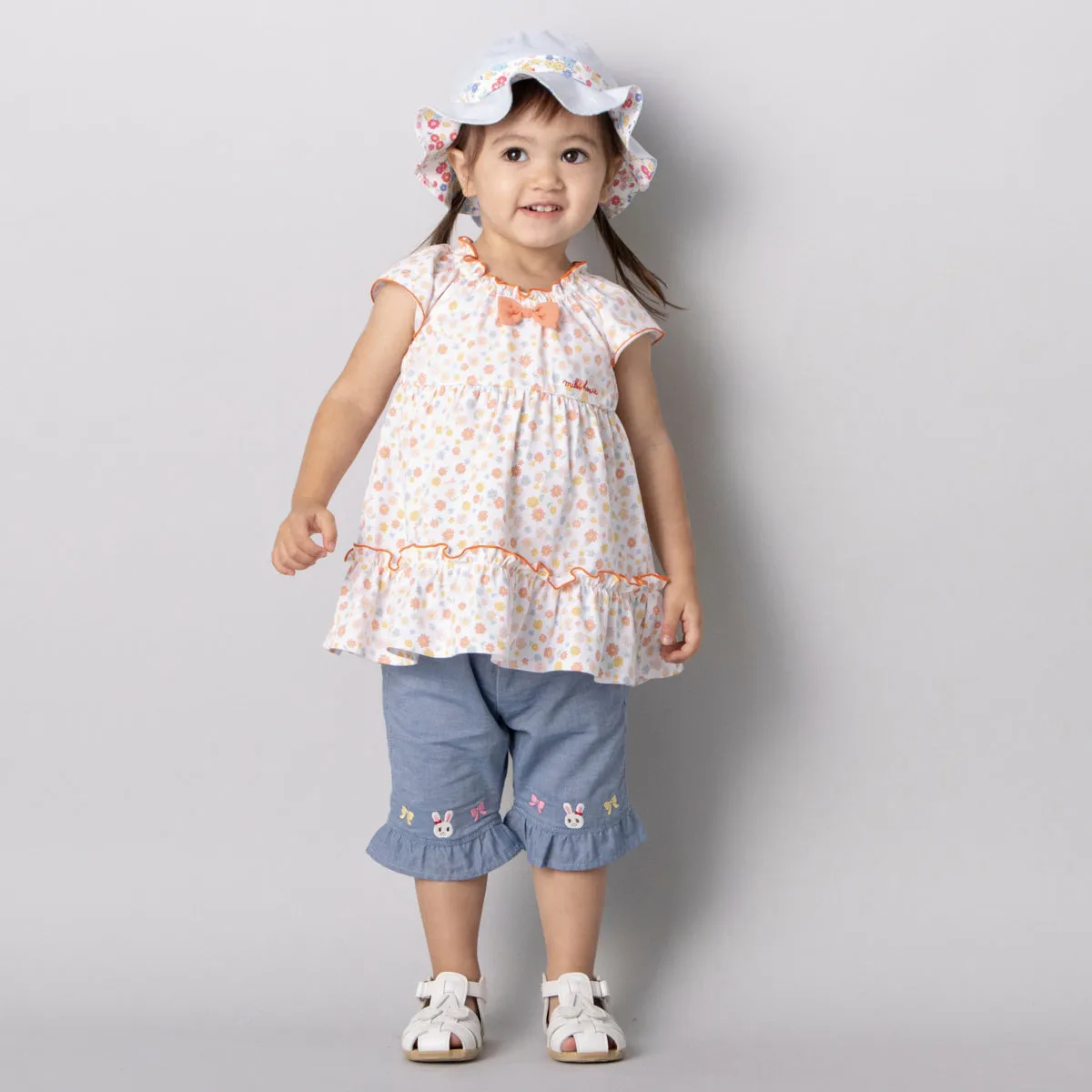 Floral Bow Sun Hat (UV Protection)
