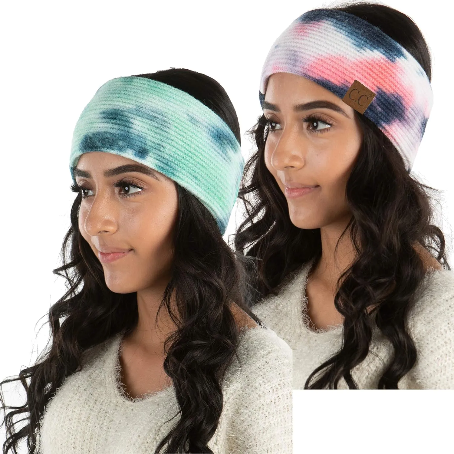Funky Junque Women's Cozy Tie Dye Headband Ear Warmer - Stylish Winter Headwrap - Bright Hues, Neutral Tones, Value Packs