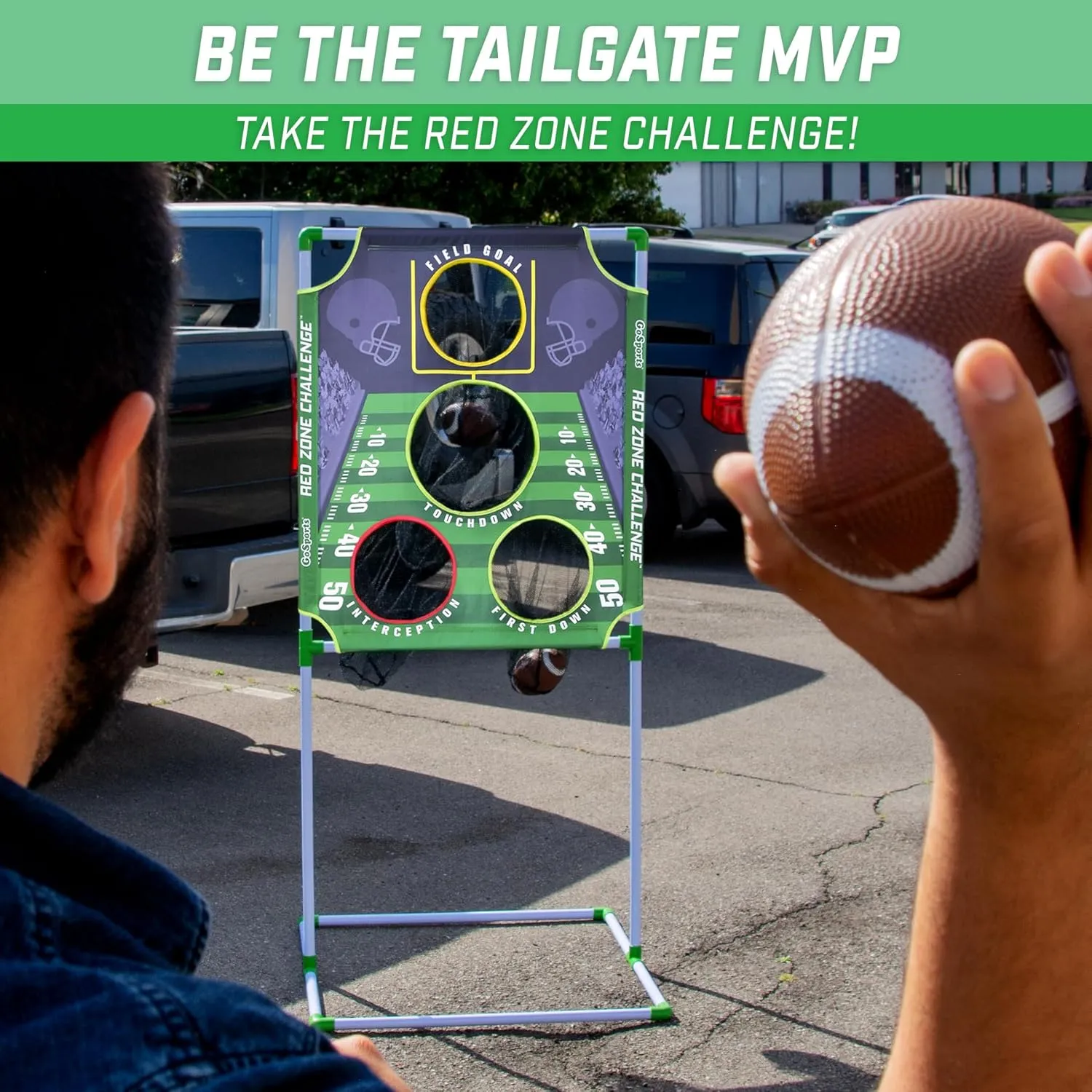 GoSports Football & Baseball Toss Games Available in Football Red Zone Challenge or Baseball Pro Pitch Challenge - Choose Between Backyard Toss or Door Hang Targets