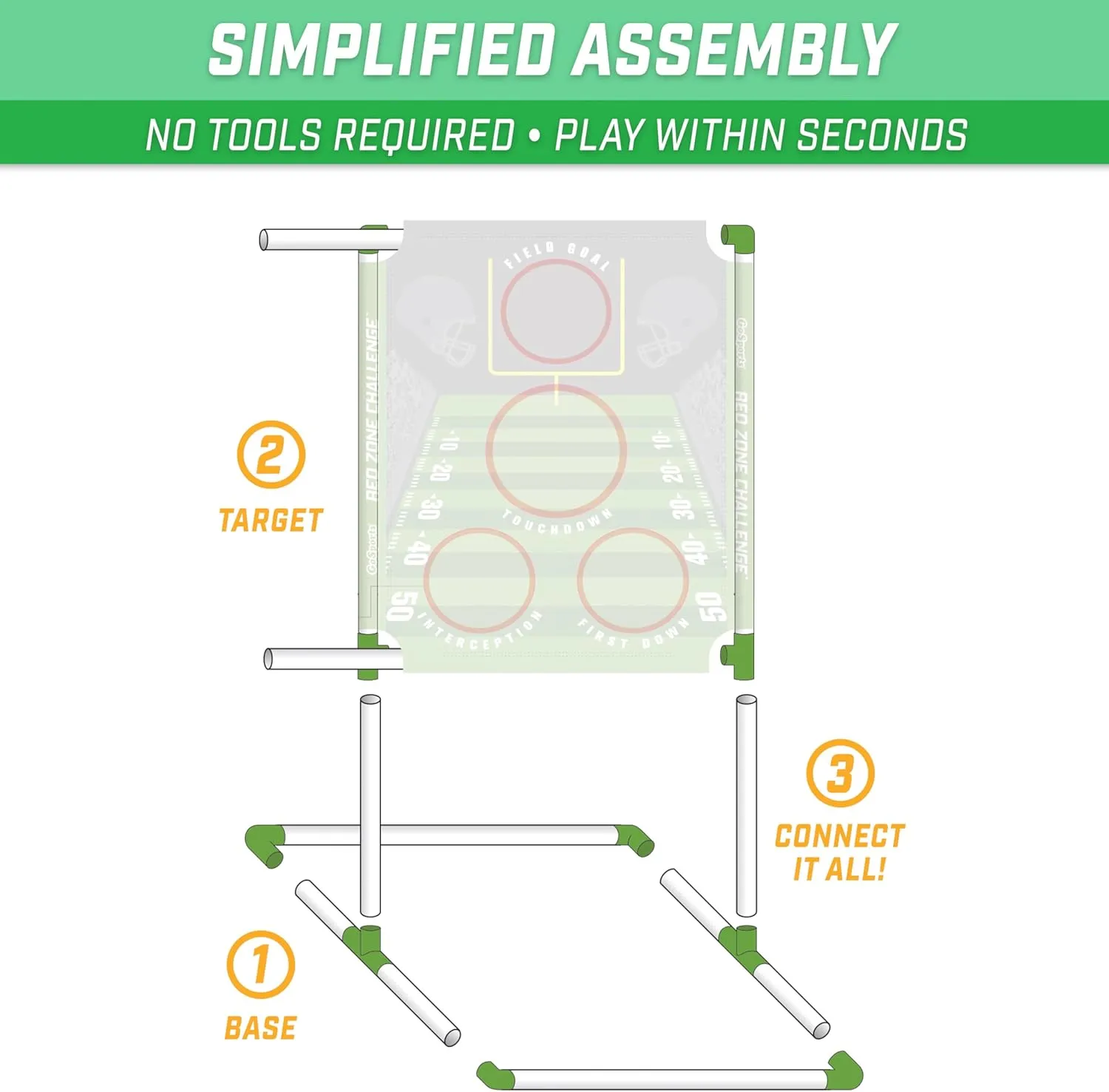 GoSports Football & Baseball Toss Games Available in Football Red Zone Challenge or Baseball Pro Pitch Challenge - Choose Between Backyard Toss or Door Hang Targets
