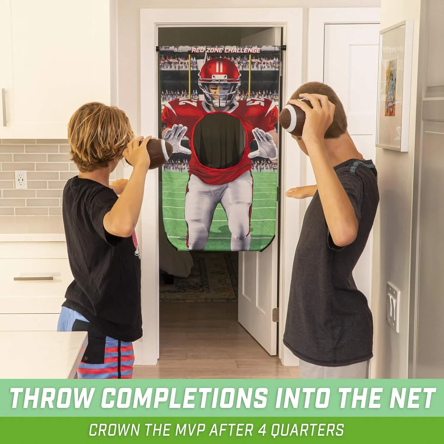 GoSports Football & Baseball Toss Games Available in Football Red Zone Challenge or Baseball Pro Pitch Challenge - Choose Between Backyard Toss or Door Hang Targets