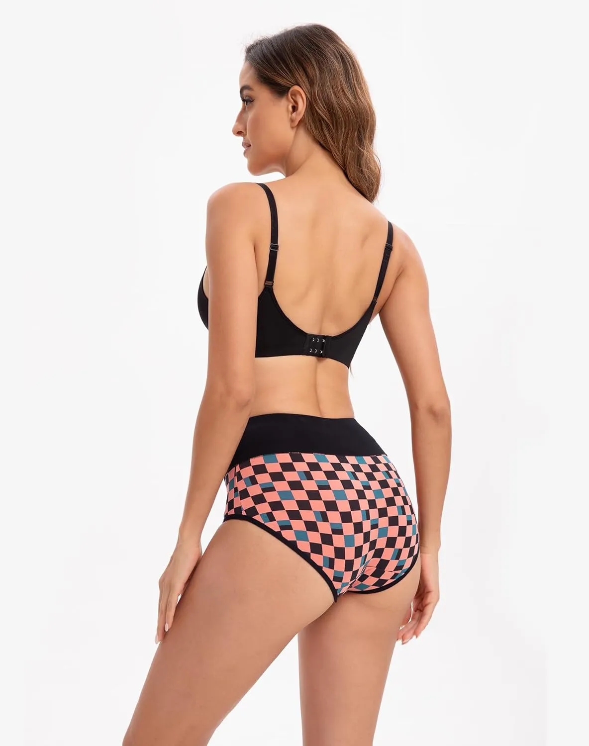 INNERSY Women's High Waisted Underwear Cotton Panties Regular & Plus Size 5-Pack