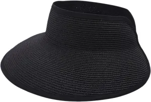 Joywant Sun Visor Hats for Women, Women's Summer Ponytail Foldable Straw Beach Hat with UPF 50 
