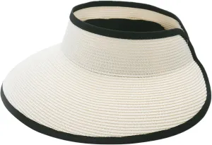 Joywant Sun Visor Hats for Women, Women's Summer Ponytail Foldable Straw Beach Hat with UPF 50 