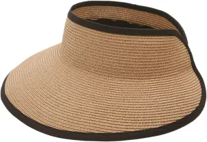 Joywant Sun Visor Hats for Women, Women's Summer Ponytail Foldable Straw Beach Hat with UPF 50 