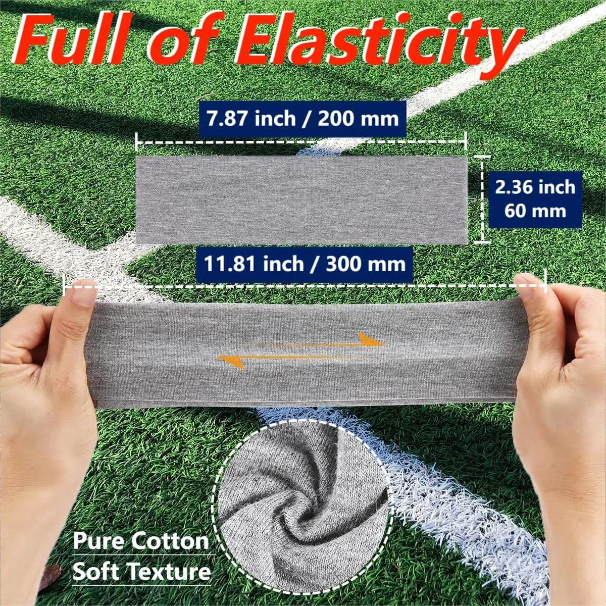 Kid Sports Headbands and Sweatbands, Moisture Wicking Athletic Cotton, Elastic, Soft Pure Cotton for Running, Tennis, Basketball, Soccer, Volleyball