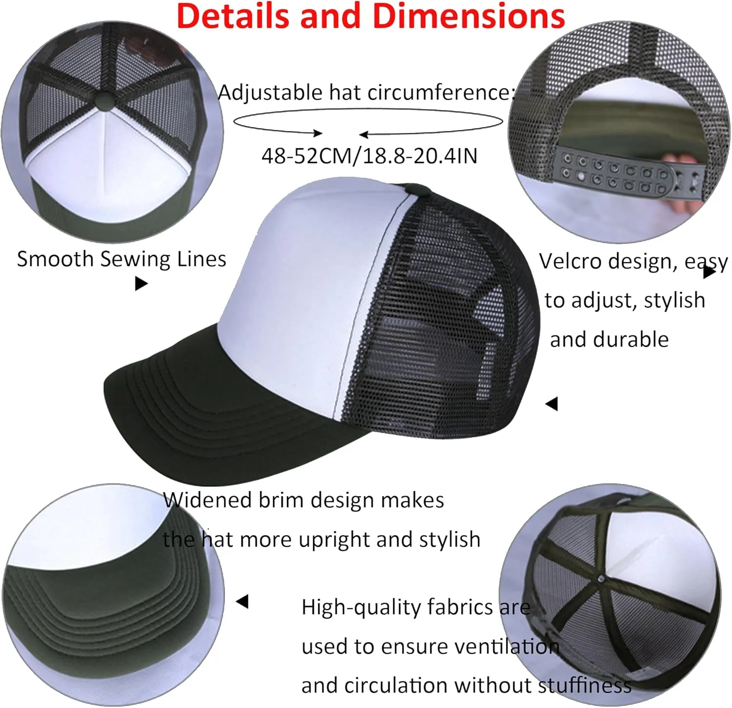 Kids Trucker Hat Mesh Cap with Adjustable Snapback Strap Mesh Trucker Cap Children Baseball Cap fit for 2-5T Black/White