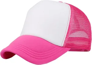 Kids Trucker Hat Mesh Cap with Adjustable Snapback Strap Mesh Trucker Cap Children Baseball Cap fit for 2-5T Black/White