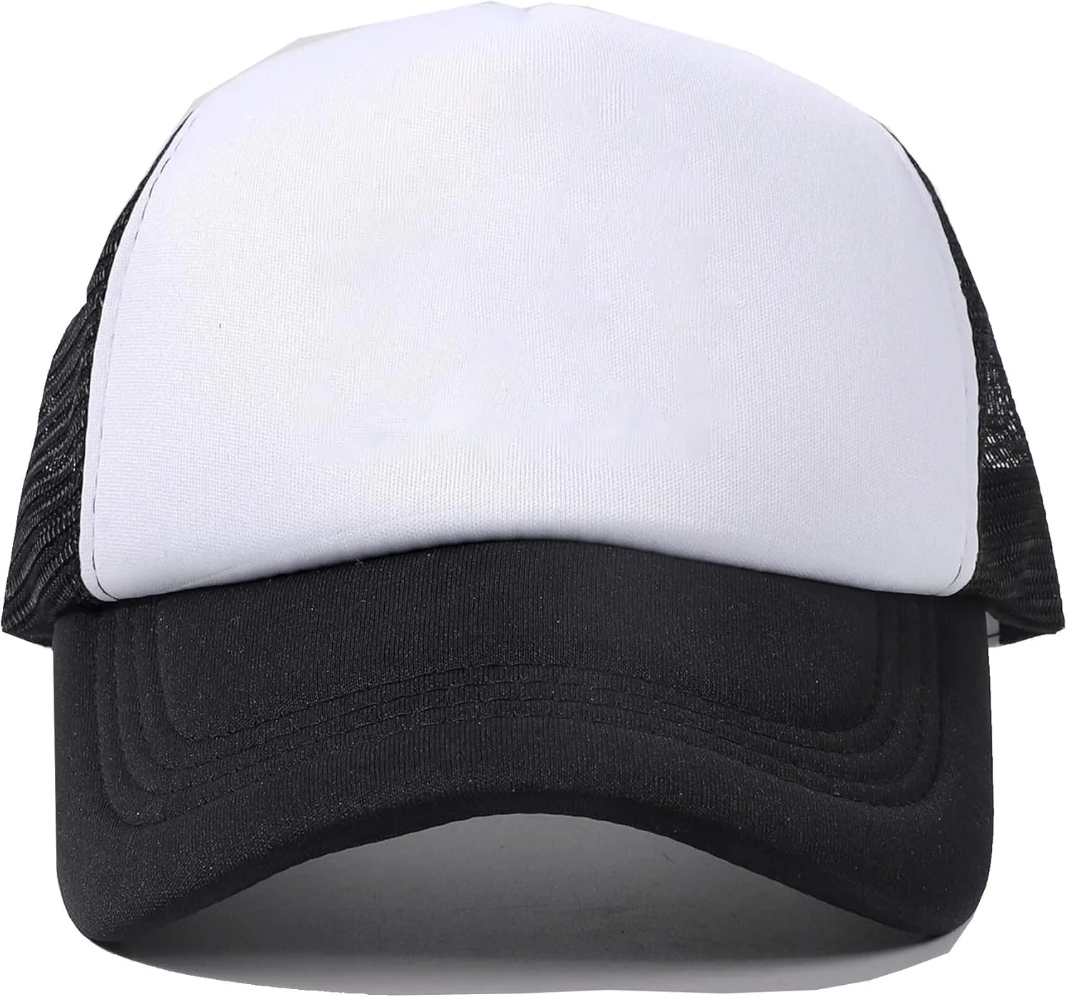 Kids Trucker Hat Mesh Cap with Adjustable Snapback Strap Mesh Trucker Cap Children Baseball Cap fit for 2-5T Black/White