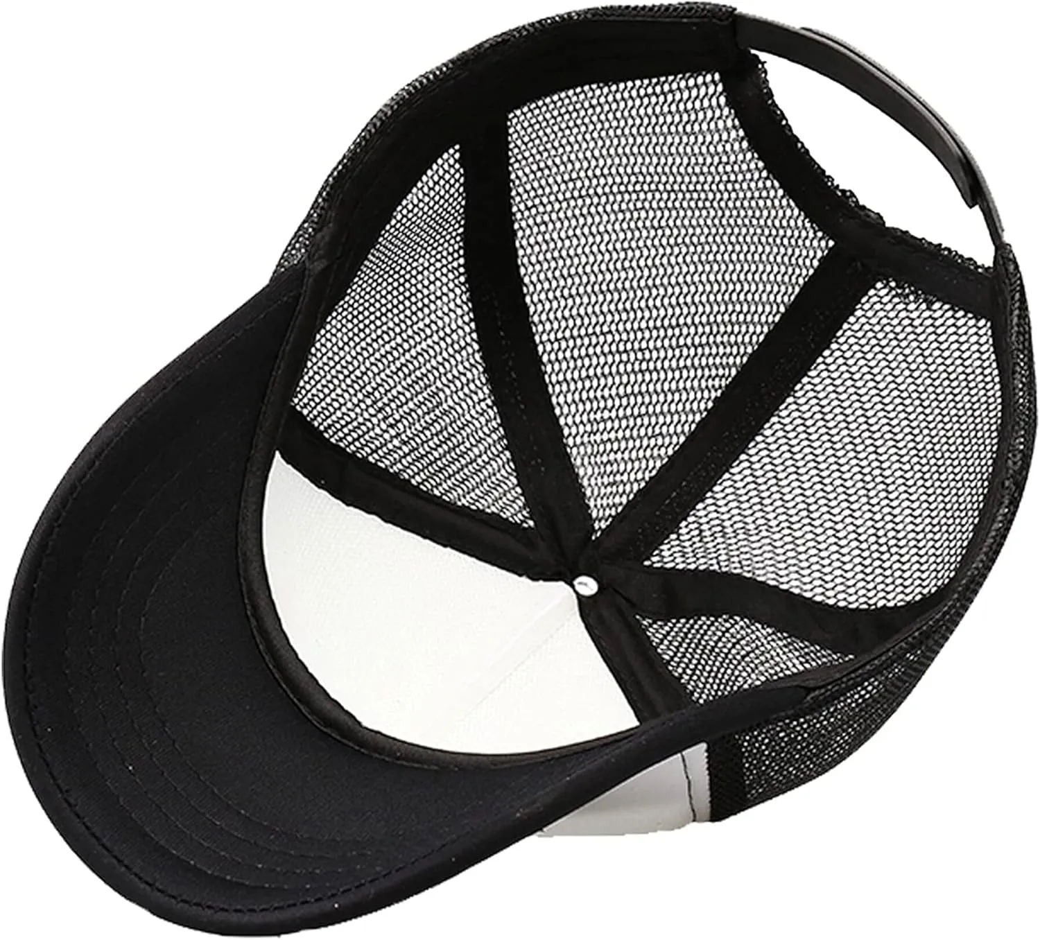 Kids Trucker Hat Mesh Cap with Adjustable Snapback Strap Mesh Trucker Cap Children Baseball Cap fit for 2-5T Black/White
