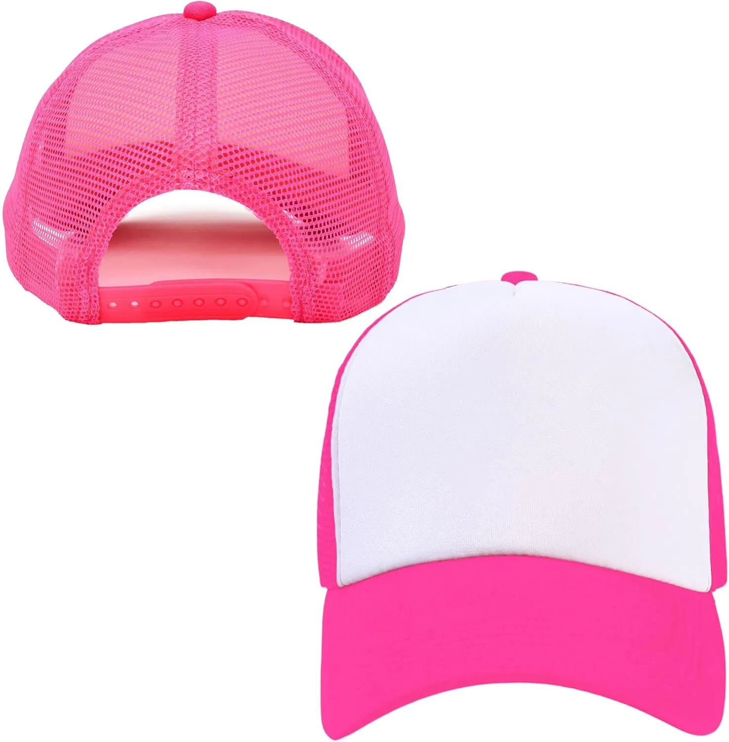 Kids Trucker Hat Mesh Cap with Adjustable Snapback Strap Mesh Trucker Cap Children Baseball Cap fit for 2-5T Black/White