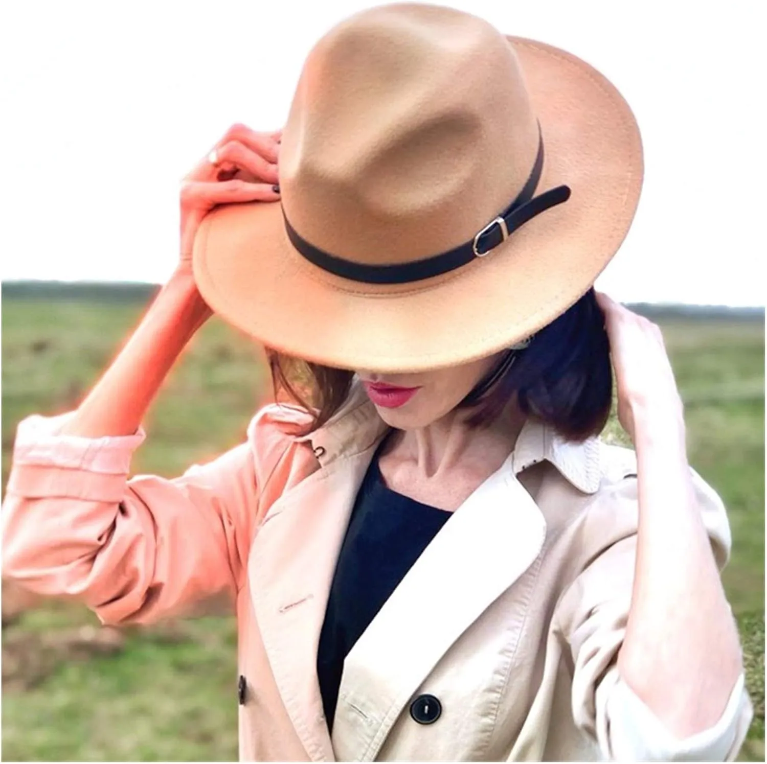 KJACR Womens Felt Hat Winter Hat Women Classic Autumn Jazz Streetwear Felt Hats for Men (Color : Wine, Size : 57cm Adult)