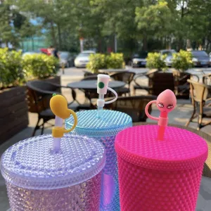 Lemon Mango Cup Straw Toppers set of 3 for Tumbler, Straw Cup – Starbucks Accessories