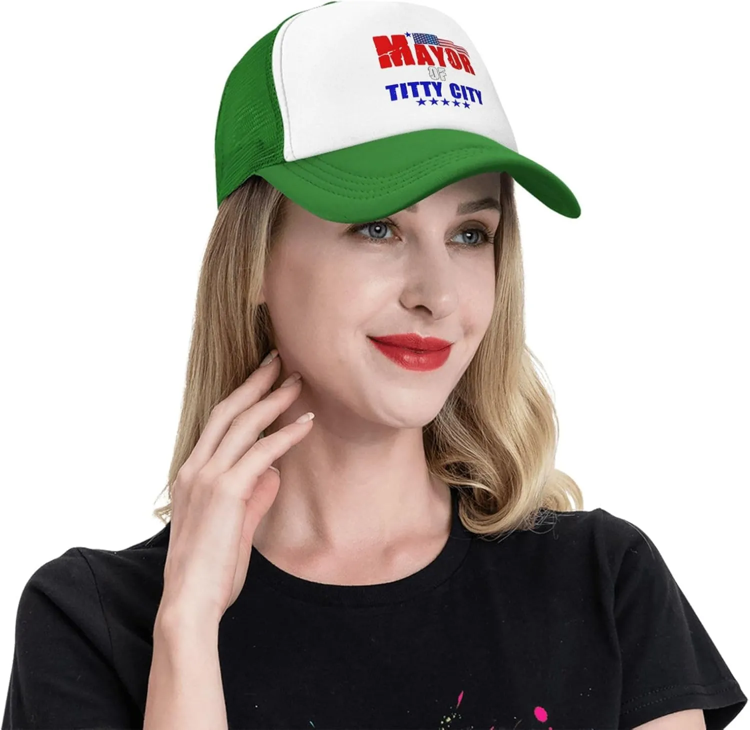 Mayor of Titty City Men's Black Adjustable Baseball Cap Vintage Dad Hat Trucker Cap