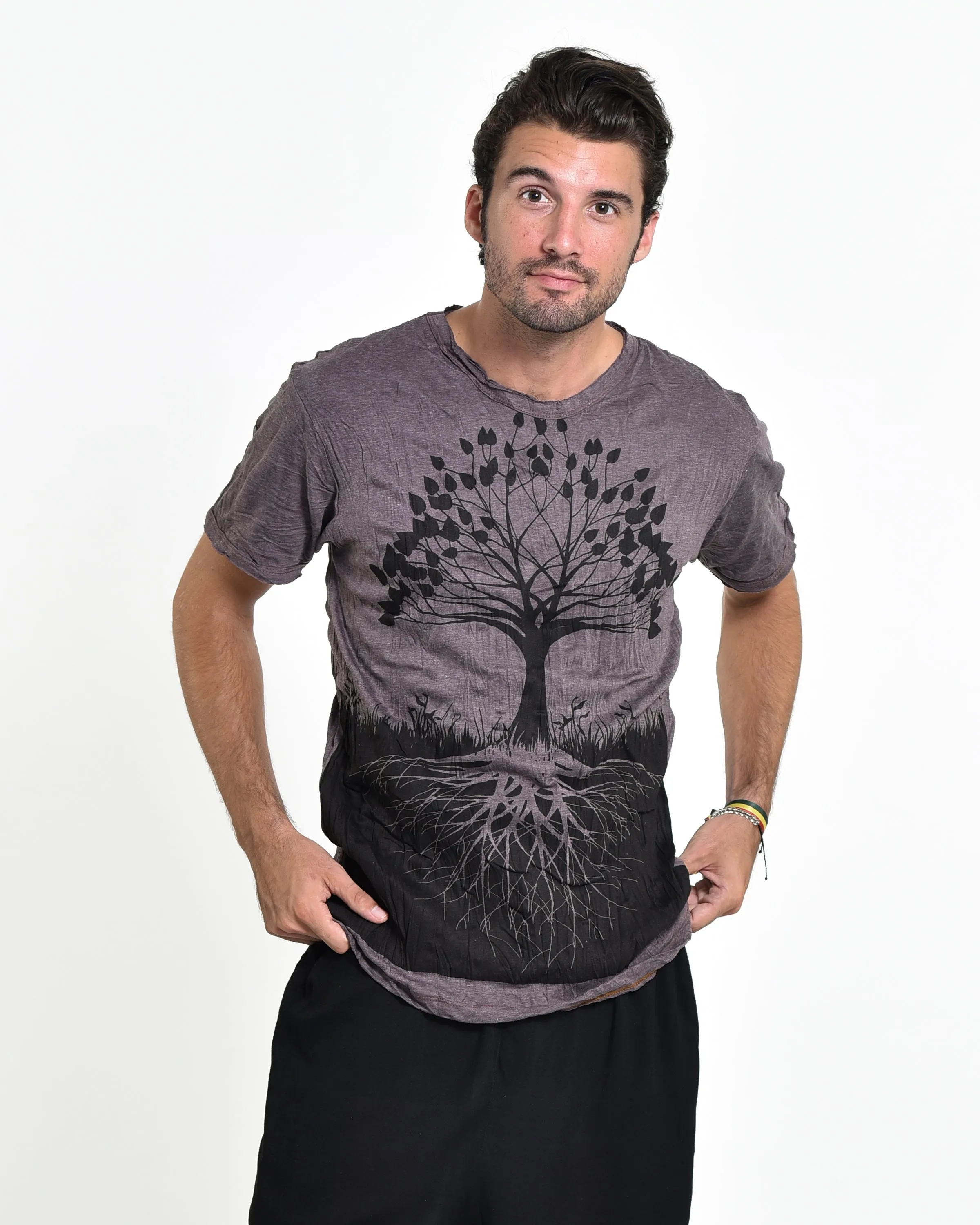 Mens Tree of Life  T-Shirt in Brown
