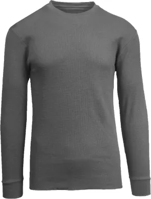 Men's Waffle Knit Thermal Shirts - Long Sleeve, Crew Neck, Warm Winter Layers (S-2XL)