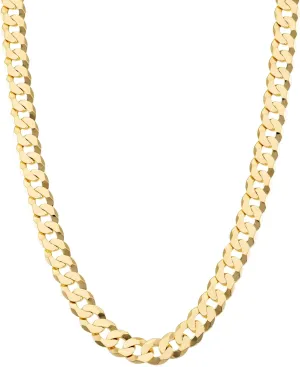 Miabella Solid 18K Gold Over Sterling Silver Italian 7mm Diamond-Cut Cuban Link Curb Chain Necklace for Men Women