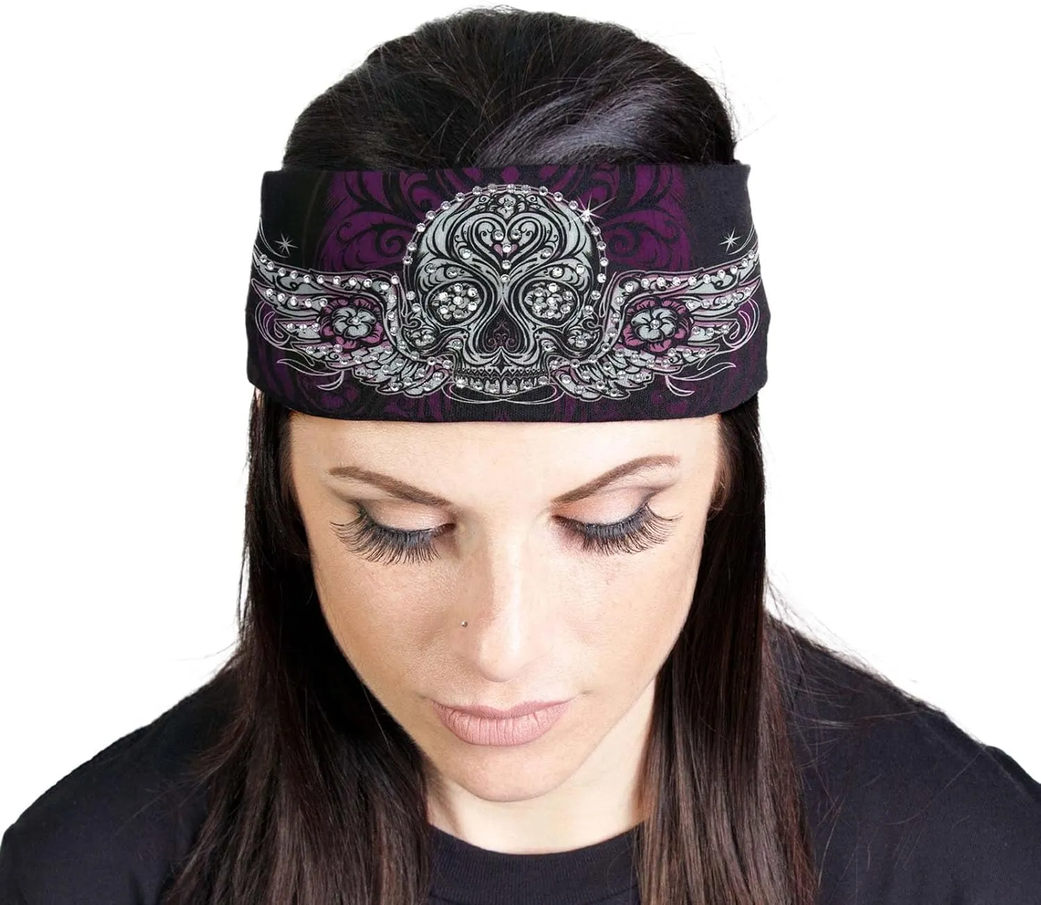 Milwaukee Leather | Bling Designed Wide Headbands-Headwraps for Women Biker Bandana