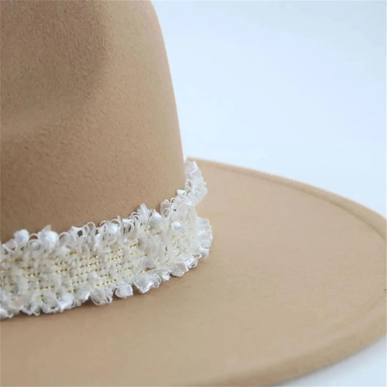 Mnjyihy Fedoras Hats for Women Men Big Brim Wide Brim Panamas Women's Band Wedding Church Fedora Hat