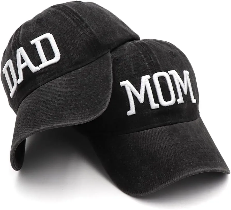 Mom and Dad Hats New Mom Gifts Embroidered Hats for Men Women Adjustable Baseball Cap New Parents Gifts for Couples
