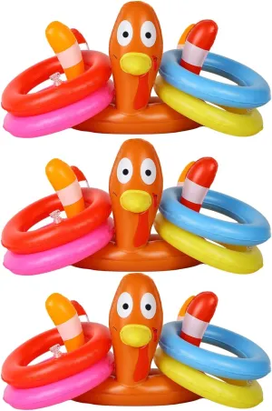 MorTime Thanksgiving 3 Pack Inflatable Turkey Hat Ring Toss Game, Party Game Toss Game Hat for Party Supplies Favors, Party Games for Kids and Adults