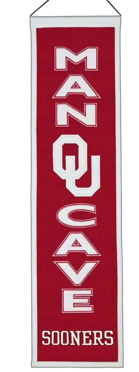 Oklahoma Sooners Winning Streak Man Cave Vertical Wool Banner (8"x32")