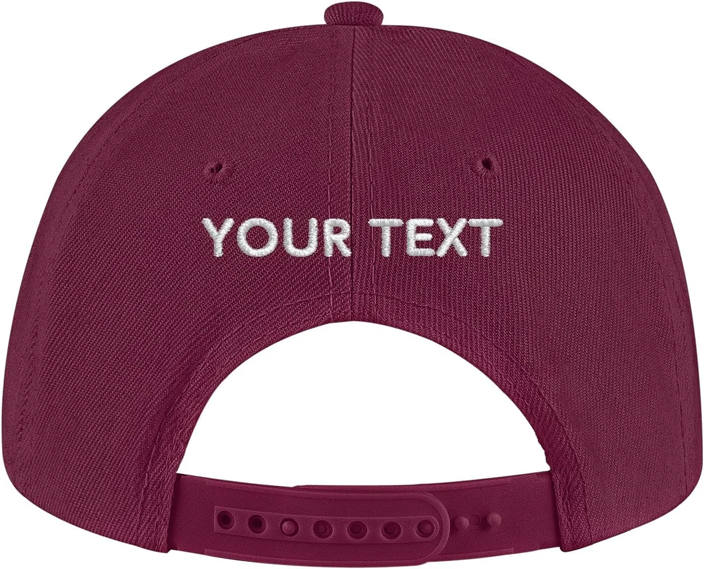 Pranboo Custom Text Snapback Hat/Cap | Embroidered Front & Back | Personalized Flat Brim Hats