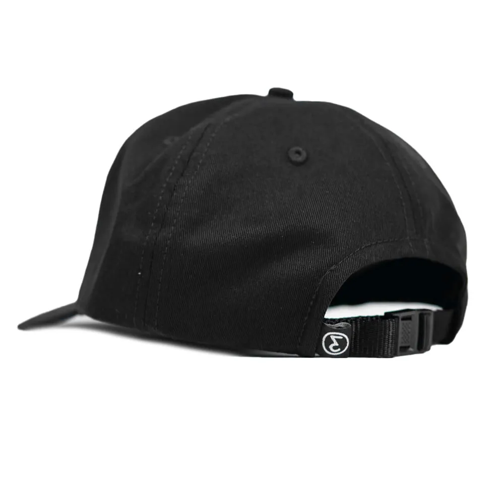 Preduce 6 Panel Outline Unstructured Hat Black