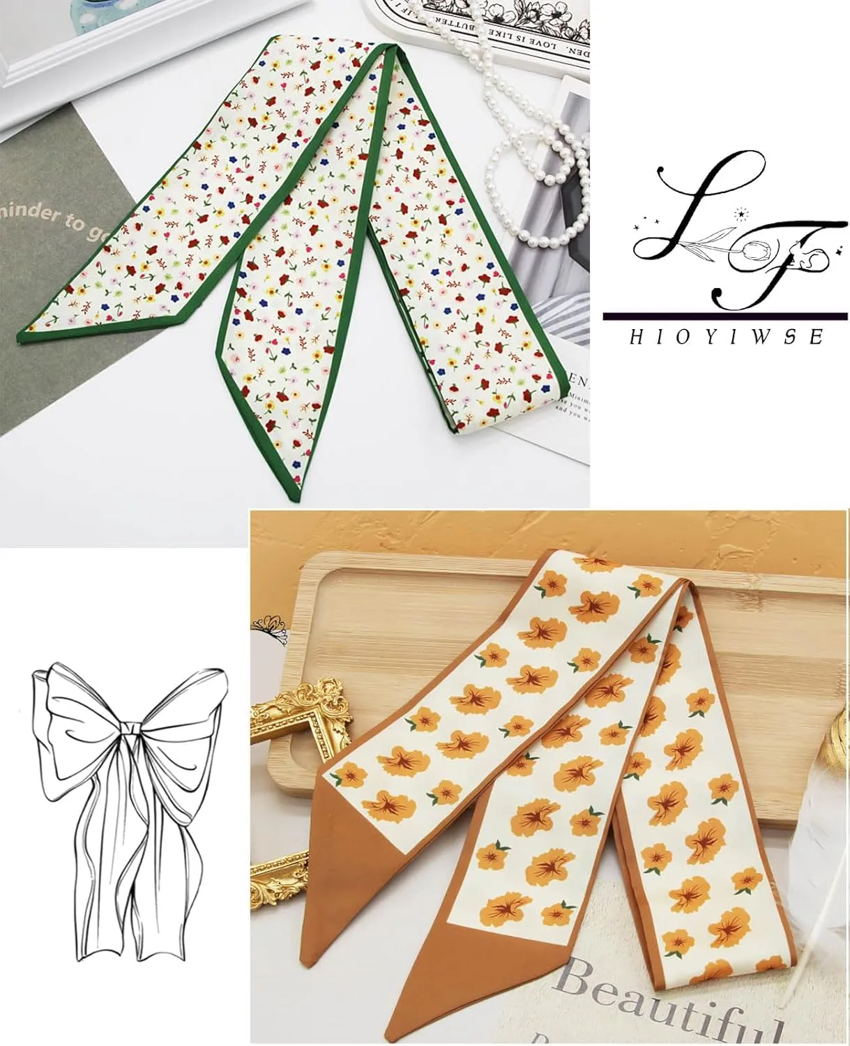 Purse Scarf Handbags For Women Skinny Hair Neck Accessories Scarves With Bag Scarfs Handle Fashion Lightweight