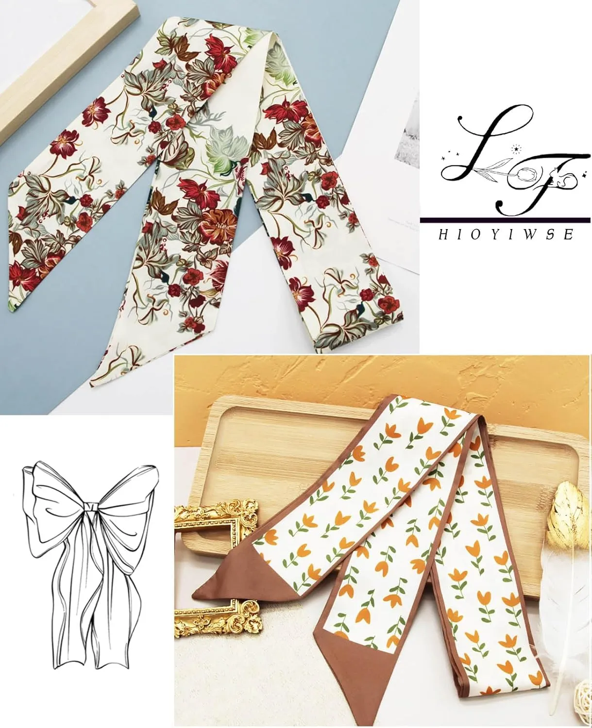 Purse Scarf Handbags For Women Skinny Hair Neck Accessories Scarves With Bag Scarfs Handle Fashion Lightweight
