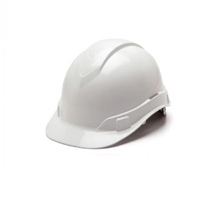 Pyramex HP44110 Ridgeline Cap Style 4 Point Ratchet Hard Hat, White, 1 Each