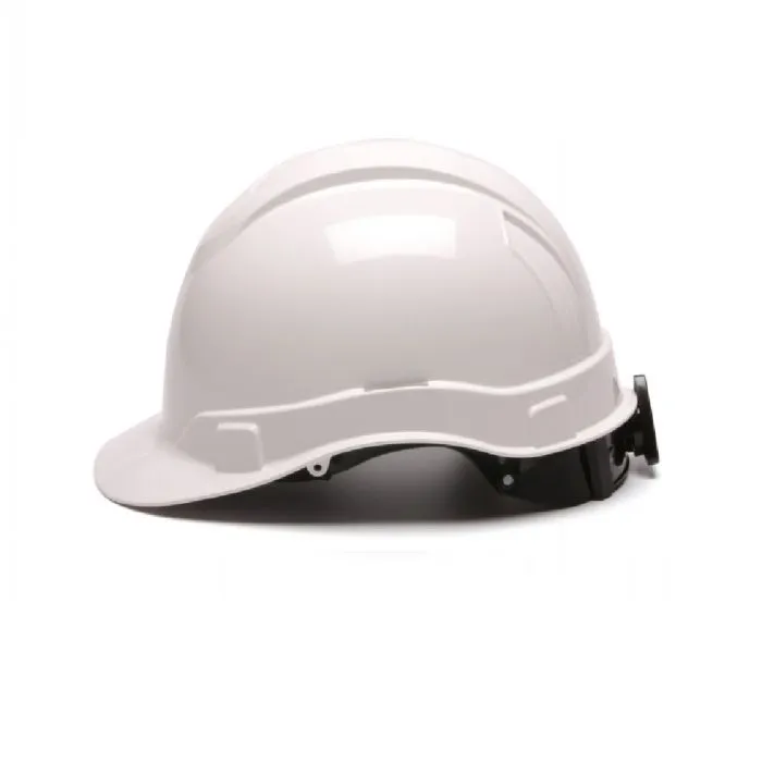 Pyramex HP44110 Ridgeline Cap Style 4 Point Ratchet Hard Hat, White, 1 Each