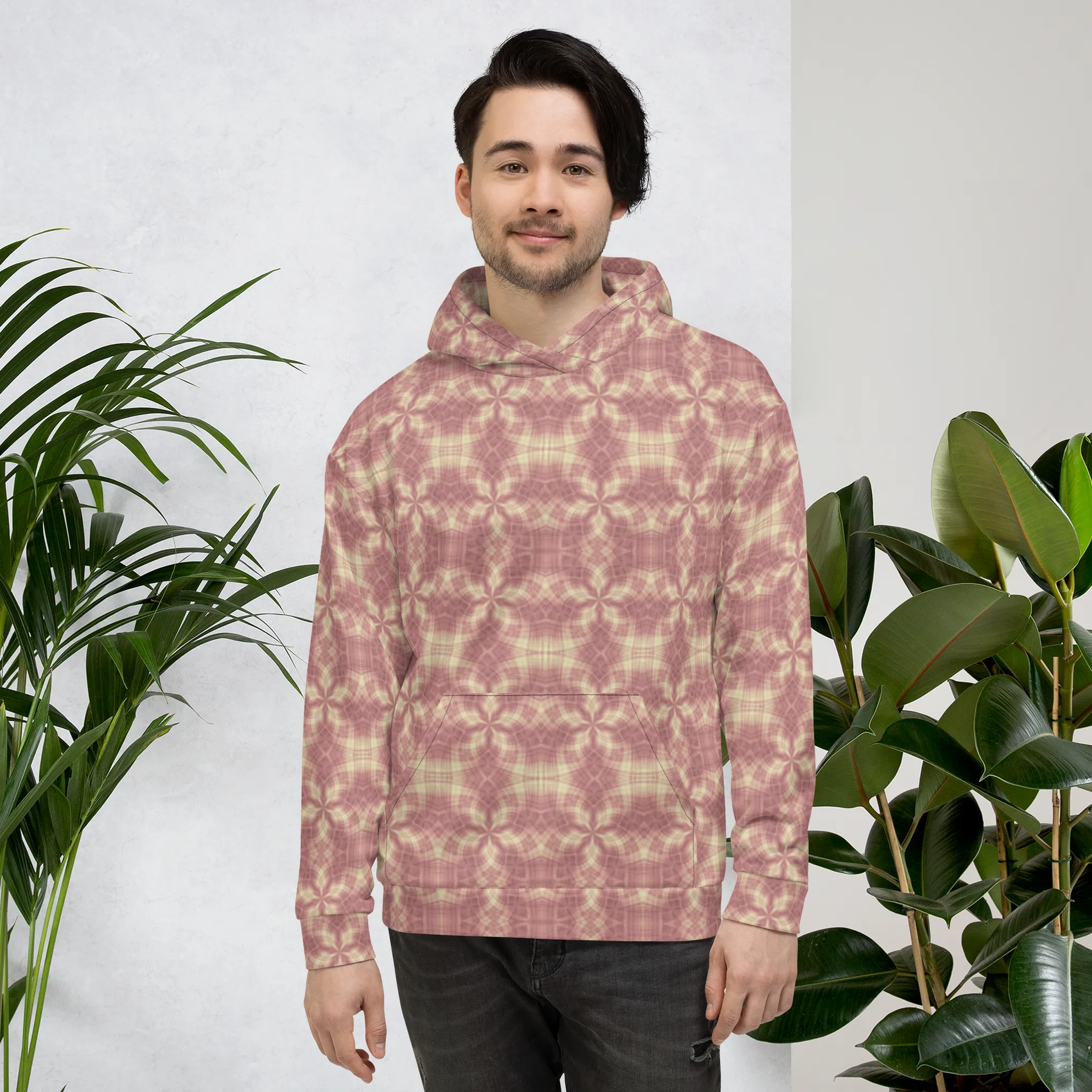 Recursia Argyle Rewired Men's Hoodie In Pink