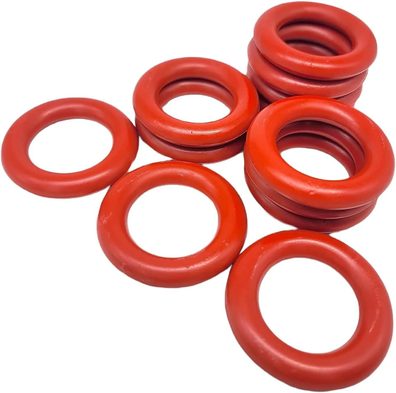 Red Carnival Rings (12 Pieces) Small - Size 1.7/8". Hard Plastic. Great Stress Relief Toy, Cool Throw a Ring Toss Game. Durable.