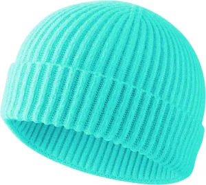 ROYBENS Swag Wool Knit Cuff Short Fisherman Beanie for Men Women, Winter Warm Hats