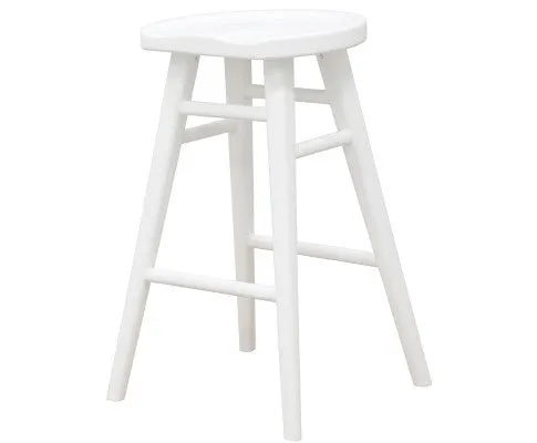 Scandinavian Timber Kitchen Counter Stool (White)
