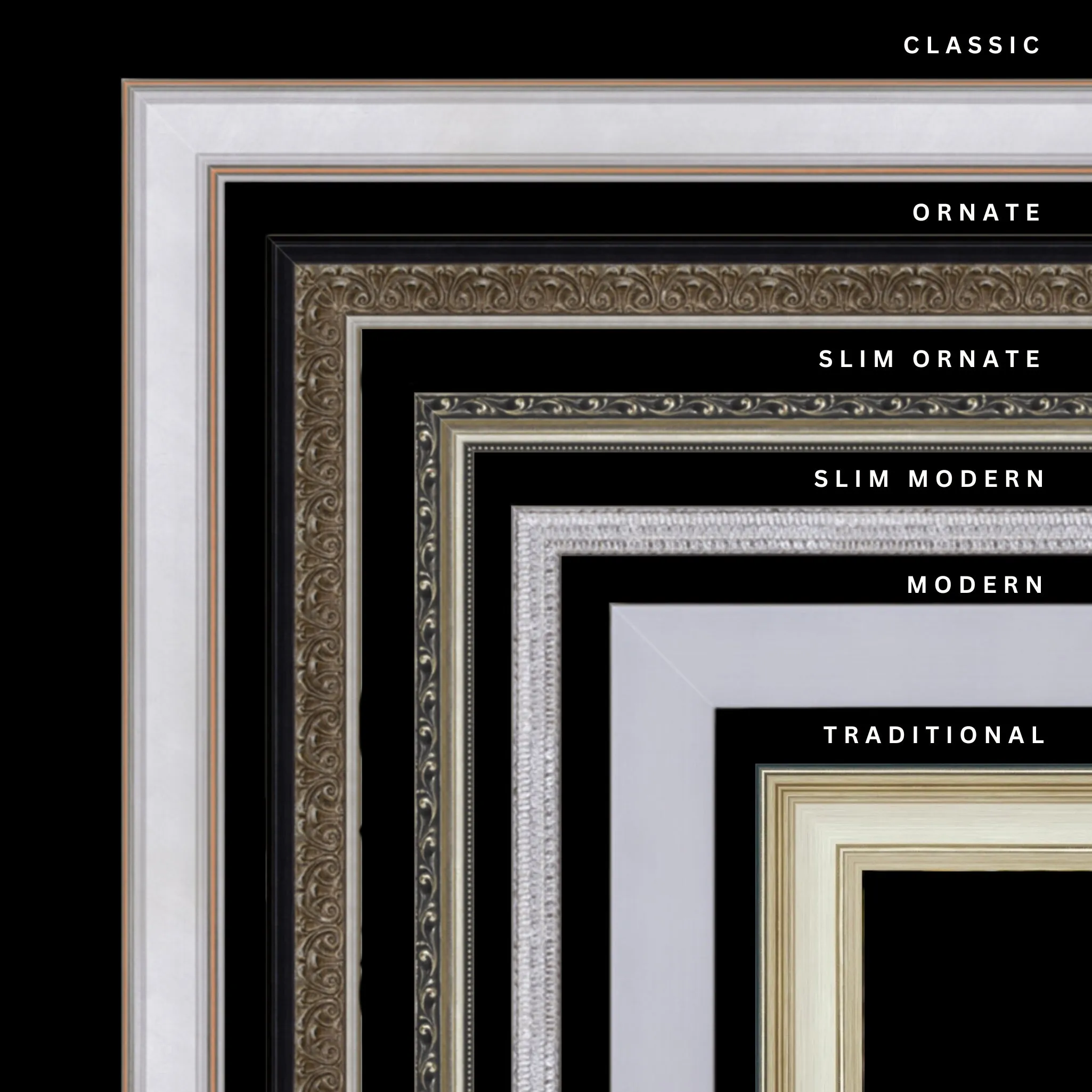 Silver 45x21 Picture Frame Ornate Traditional Classic Antique