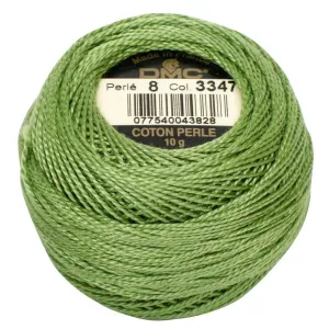 Size 8 Pearl Cotton Ball in Color 3347 ~ Medium Yellow Green
