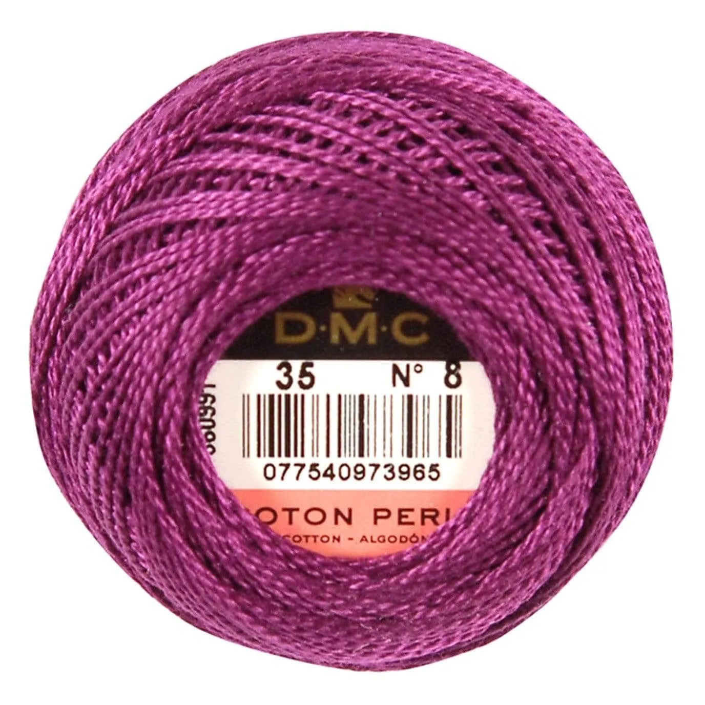 Size 8 Pearl Cotton Ball in Color 35 ~ Very Dark Fuchsia