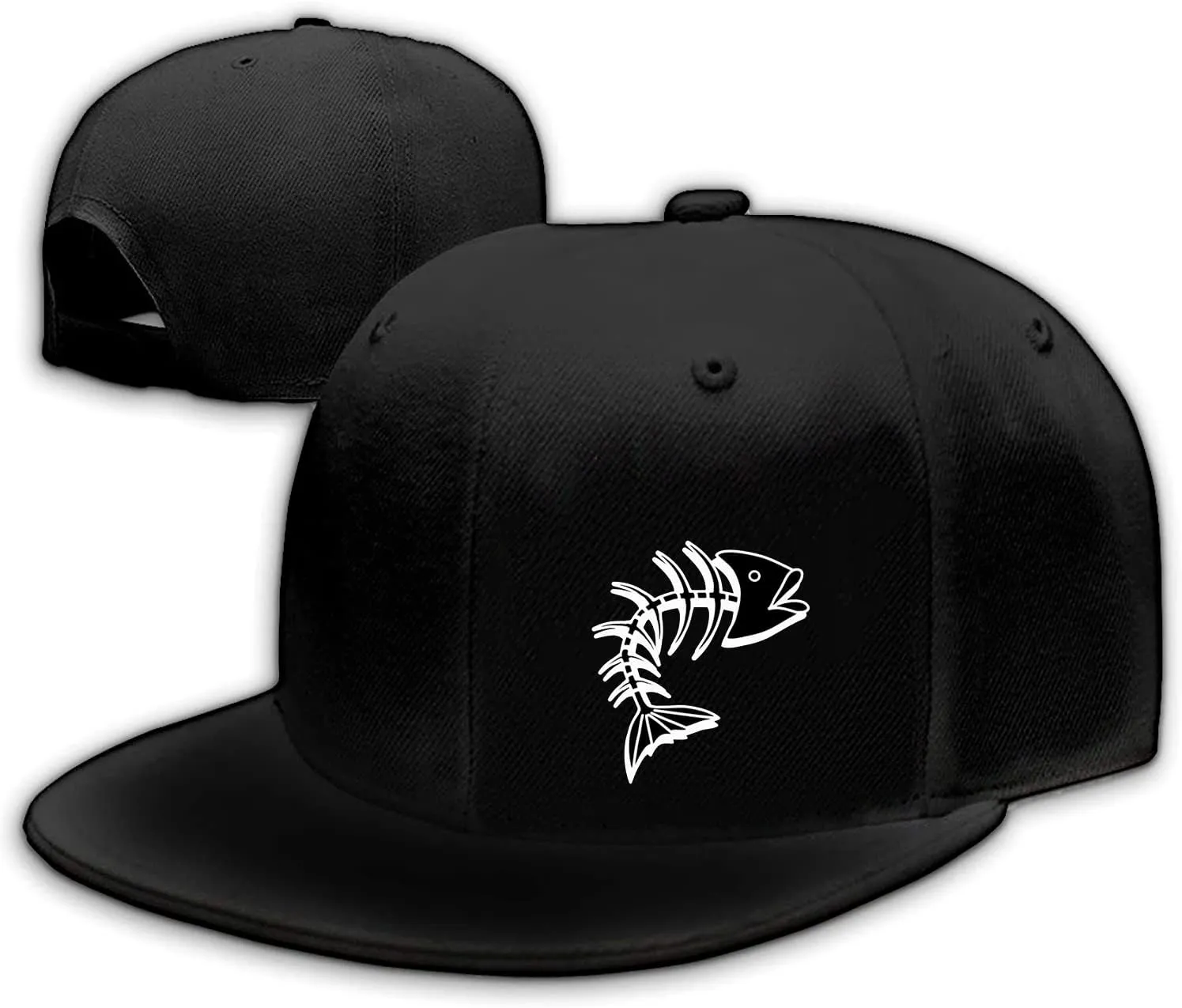 Snapback Hats for Men Flat Bill Black Adjustable Baseball Cap Trucker Hat for Dad American Flag Pirate Skull Caps Cool