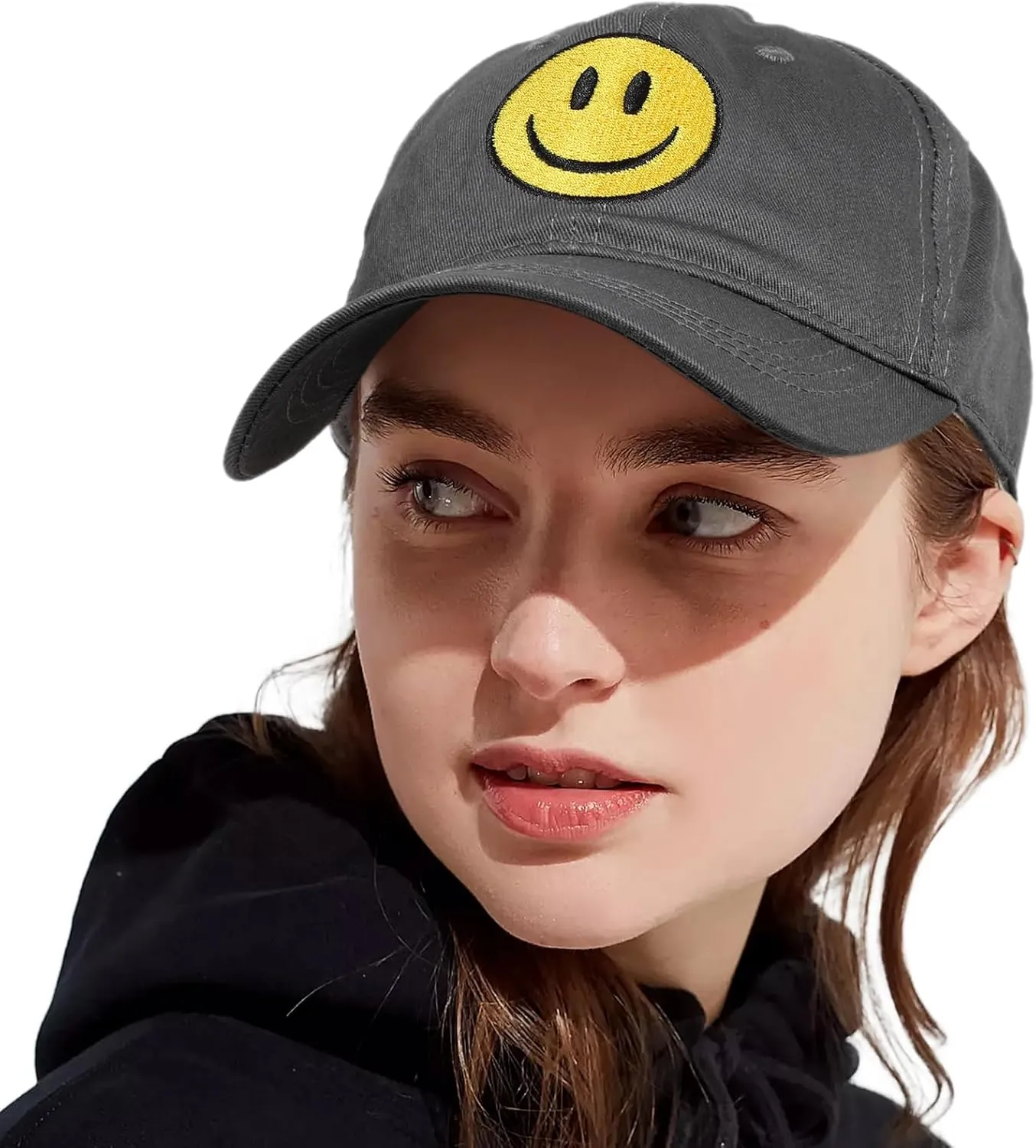 SONMONY Smile Face Baseball Cap for Women Men Cute Baseball Caps Unstructured Cotton Dad Hat