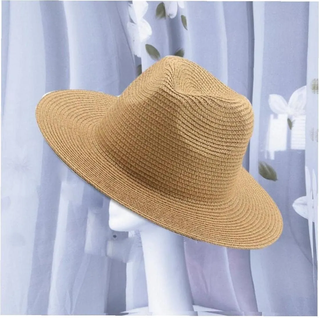 Straw Hats for Women Men Wide Panama Hat Beach Hats Protection Foldable Fedora Hats