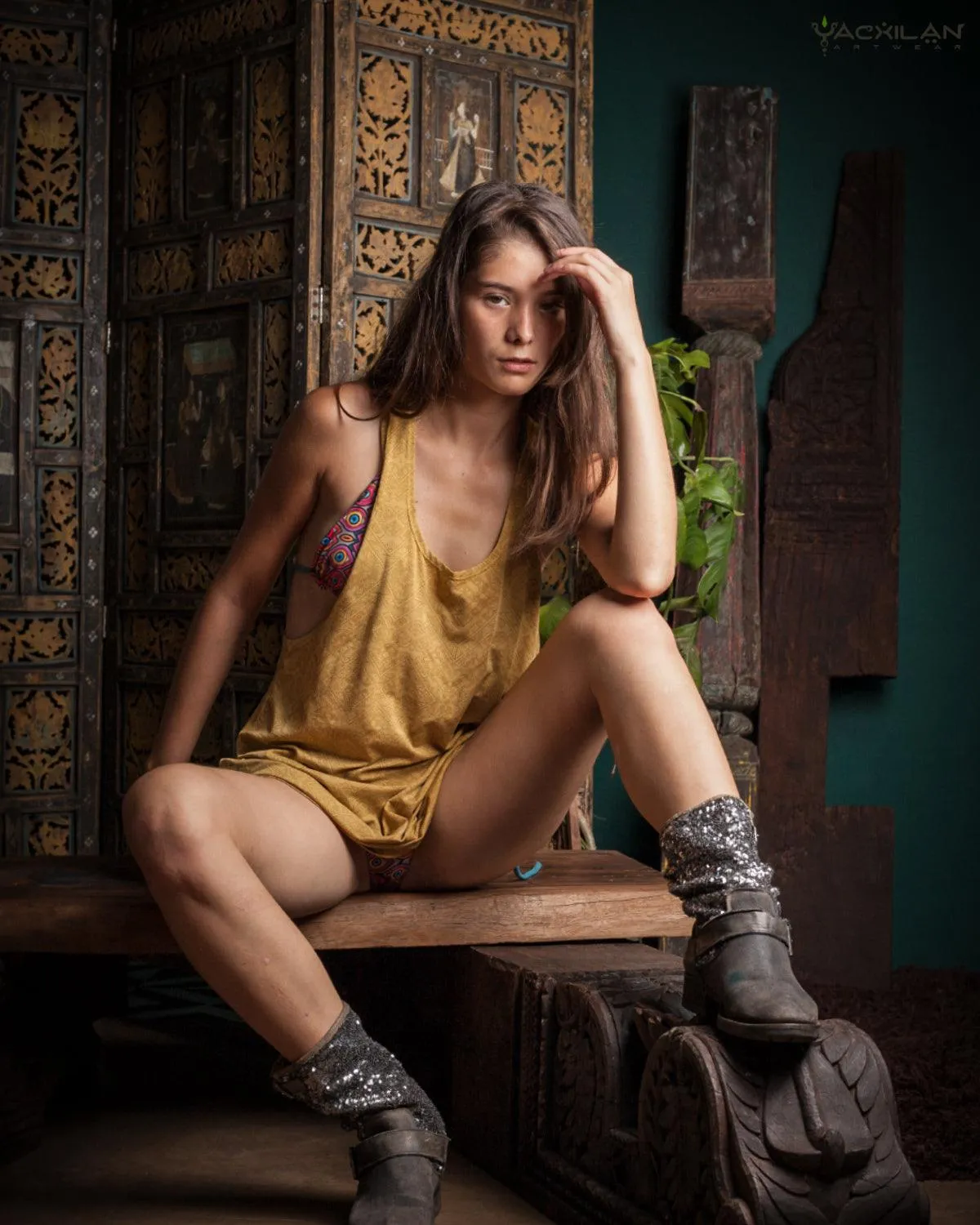 Tank Top Woman / Long John - Ocre Rayon MAYAZ