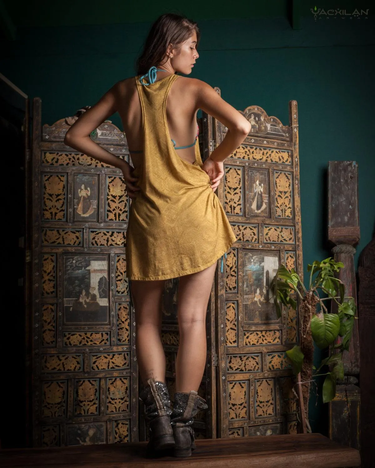 Tank Top Woman / Long John - Ocre Rayon MAYAZ