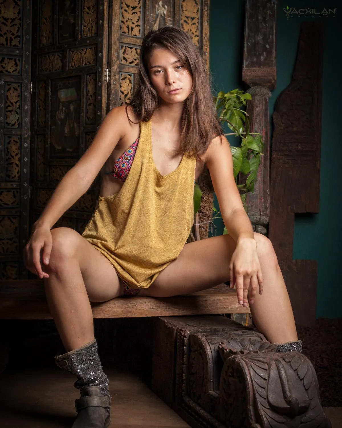Tank Top Woman / Long John - Ocre Rayon MAYAZ
