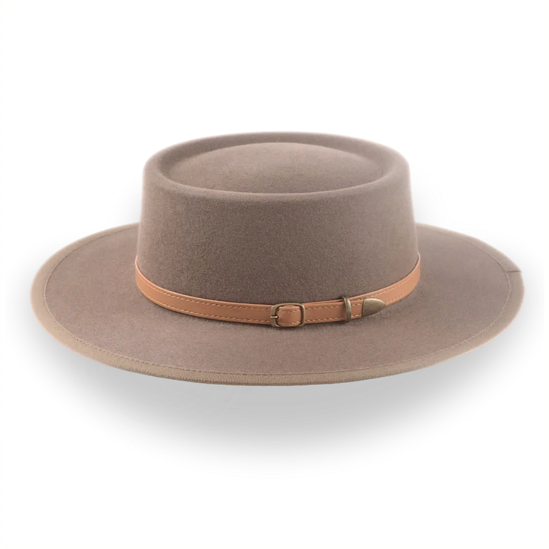 Taupe Brown Wide Brim Western Country Hat in Fur Felt | The Talisman
